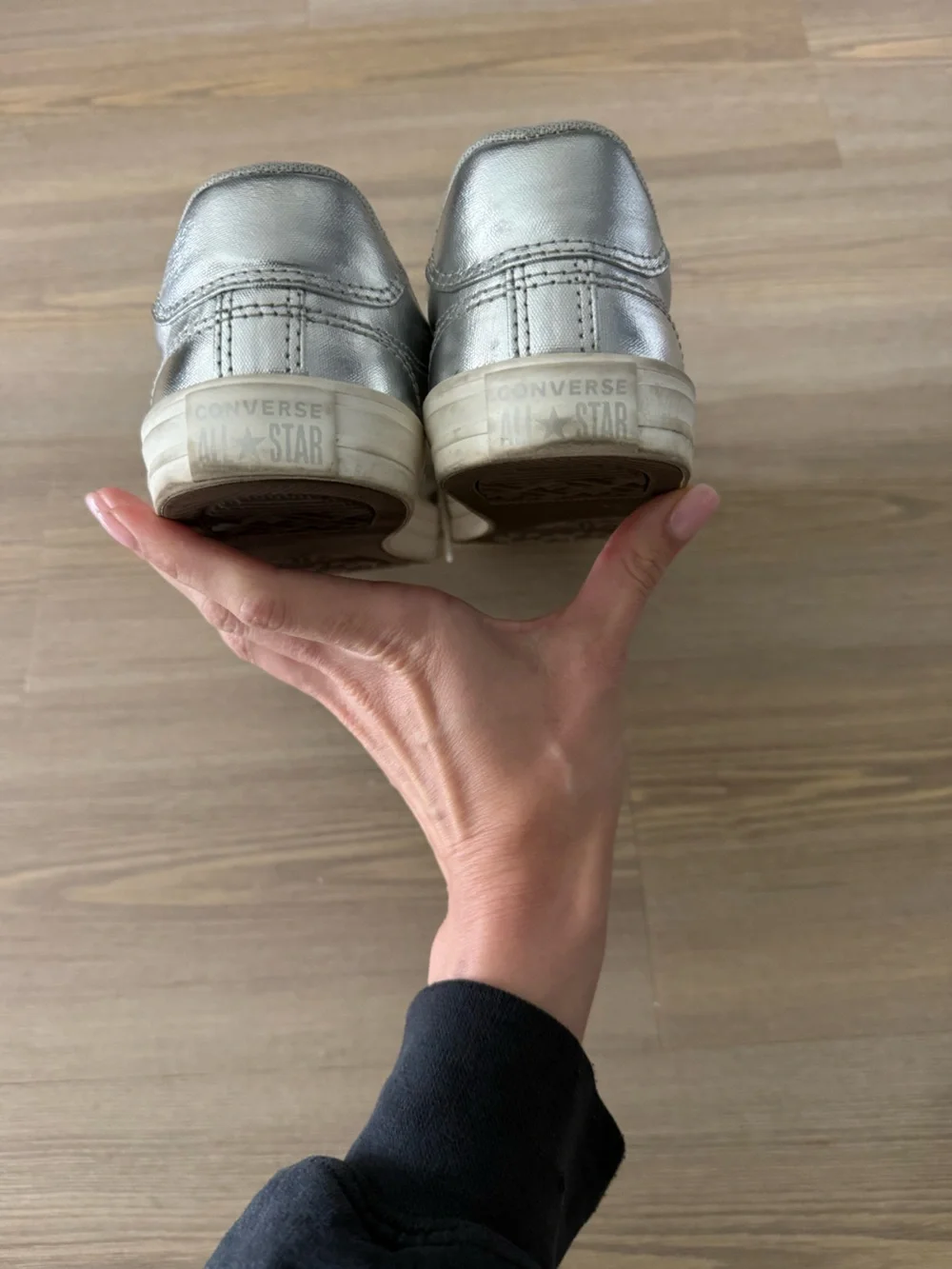 Converse silver sneakers
